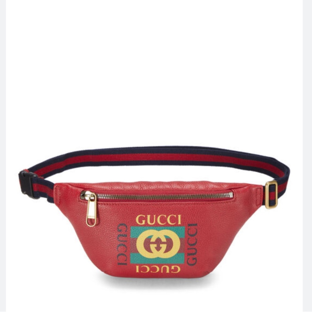Gucci Red and Gold Belt Bag